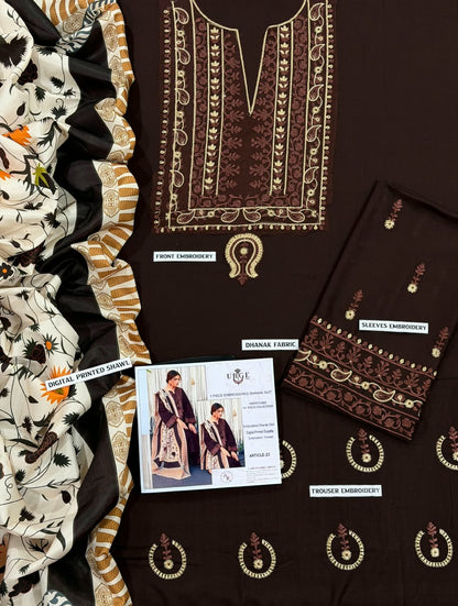 URGE DHANAK 3PC EMBROIDERED