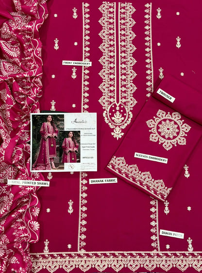 ANEELA'S DHANAK 3PC EMBROIDERED