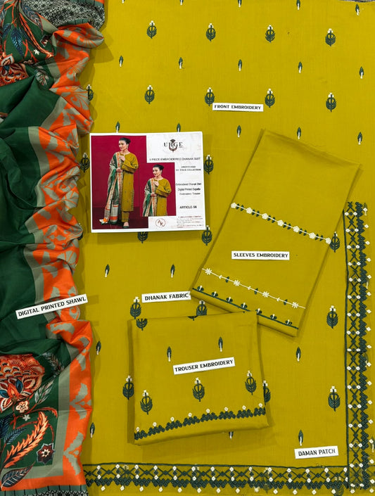 URGE DHANAK 3PC EMBROIDERED