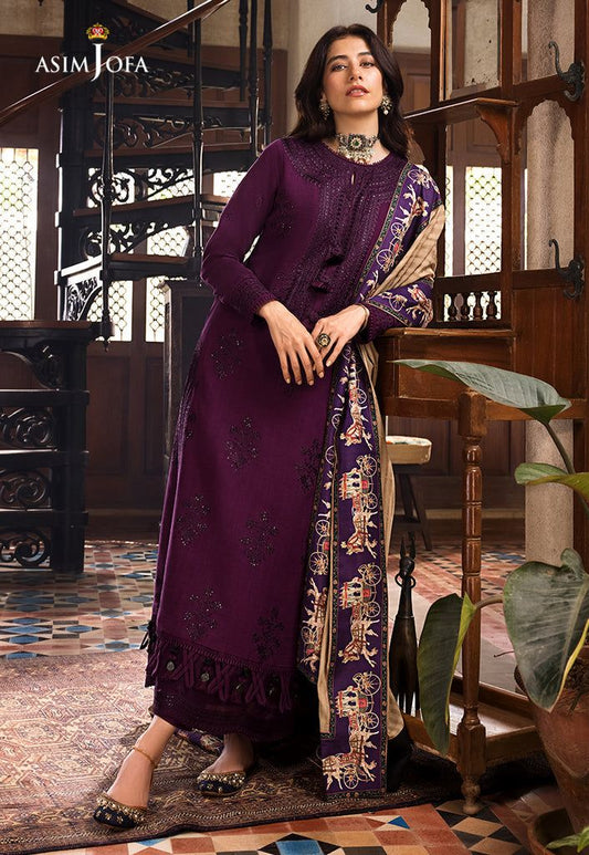 ASIM JOFA  DHANAK 3PC EMBROIDERED