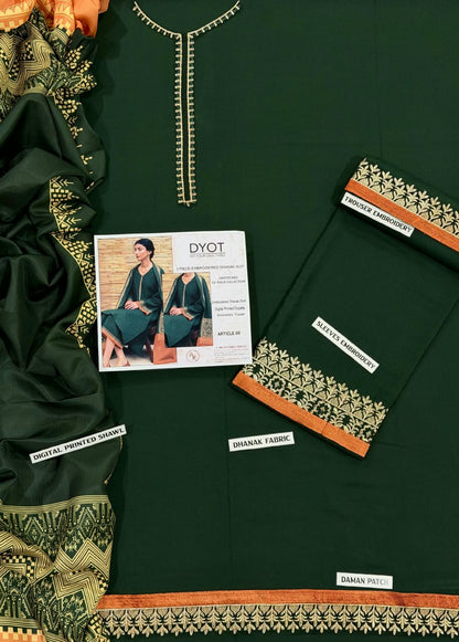 DYOT DHANAK 3PC EMBROIDERED