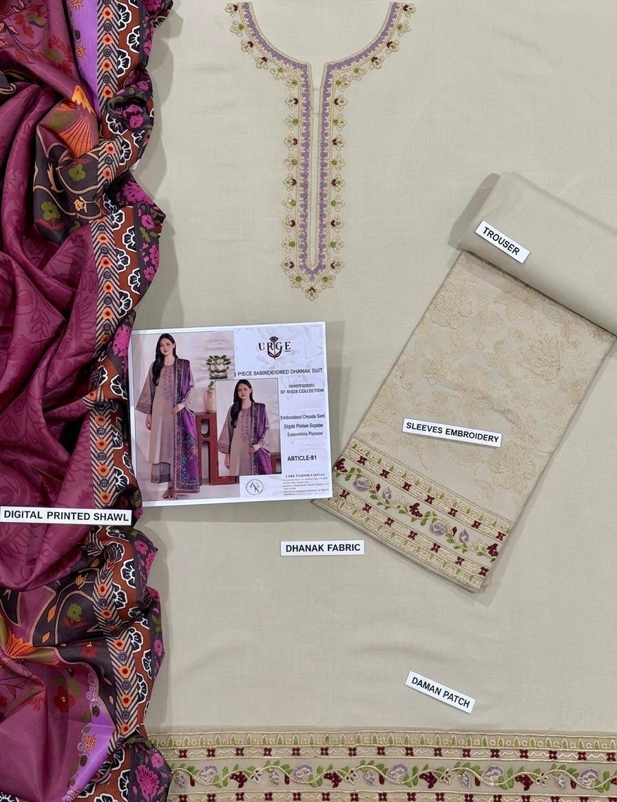 URGE DHANAK 3PC EMBROIDERED