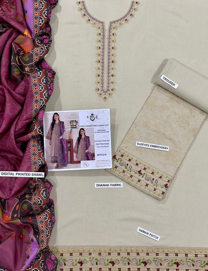 URGE DHANAK 3PC EMBROIDERED