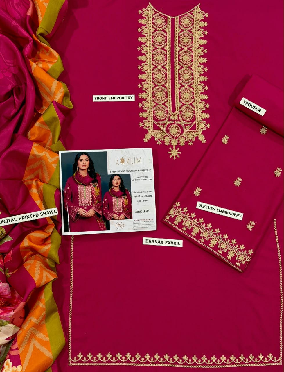 KOKUM DHANAK 3PC EMBROIDERED