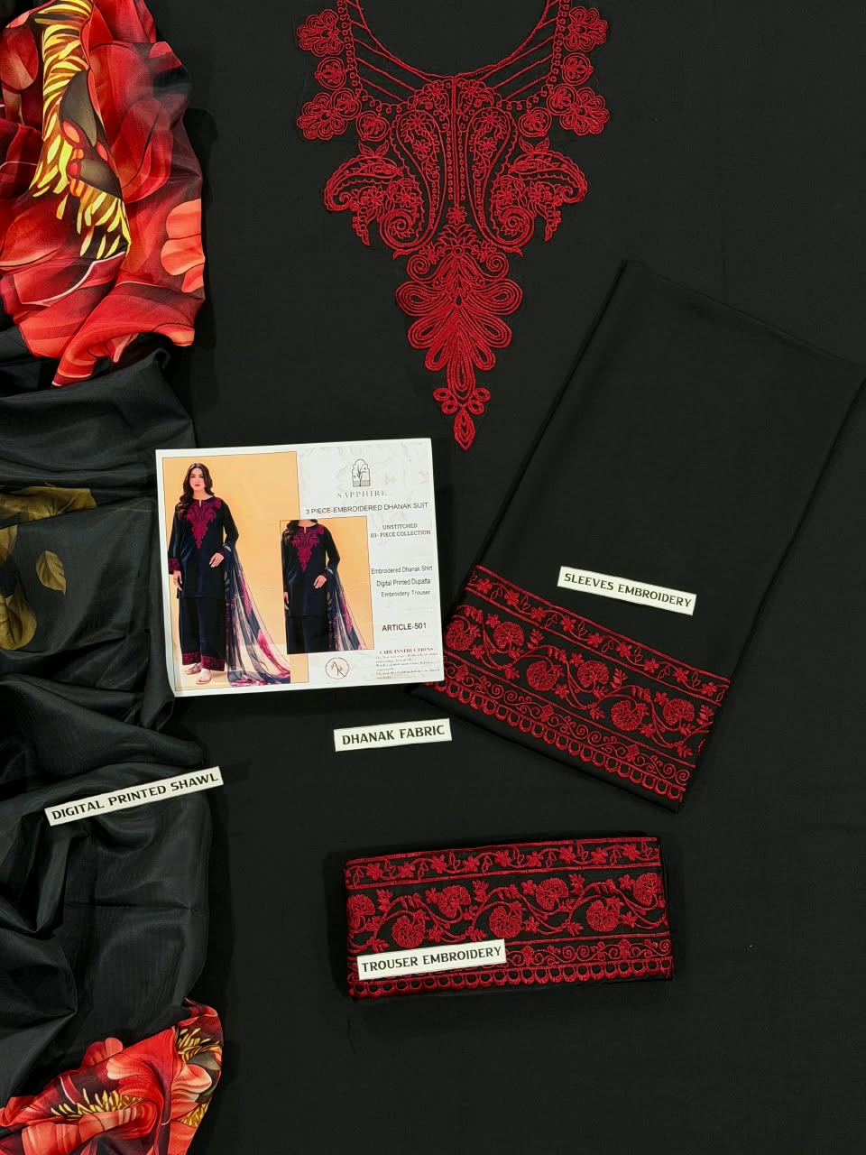 Zara Shahjahan DHANAK 3PC EMBROIDERED