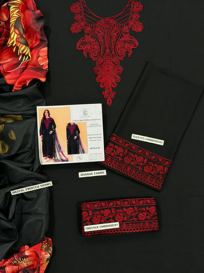 Zara Shahjahan DHANAK 3PC EMBROIDERED