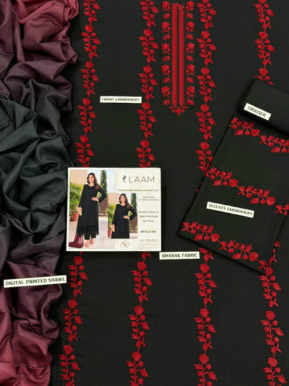 LAAM DHANAK 3PC EMBROIDERED
