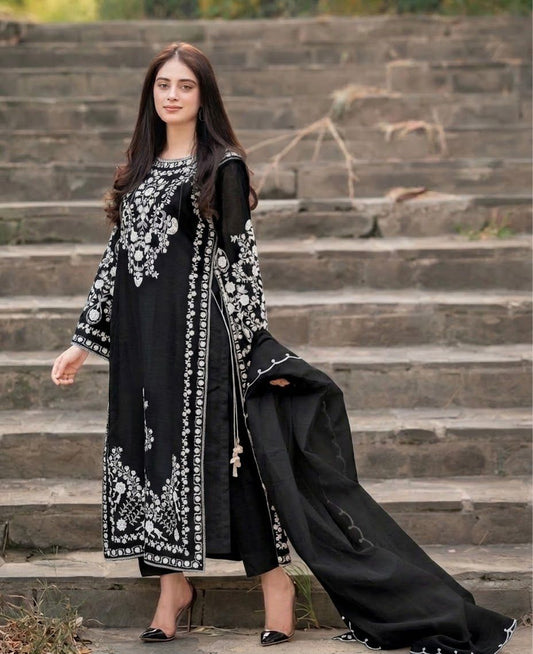 AGHA NOOR DHANAK 3PC EMBROIDERED