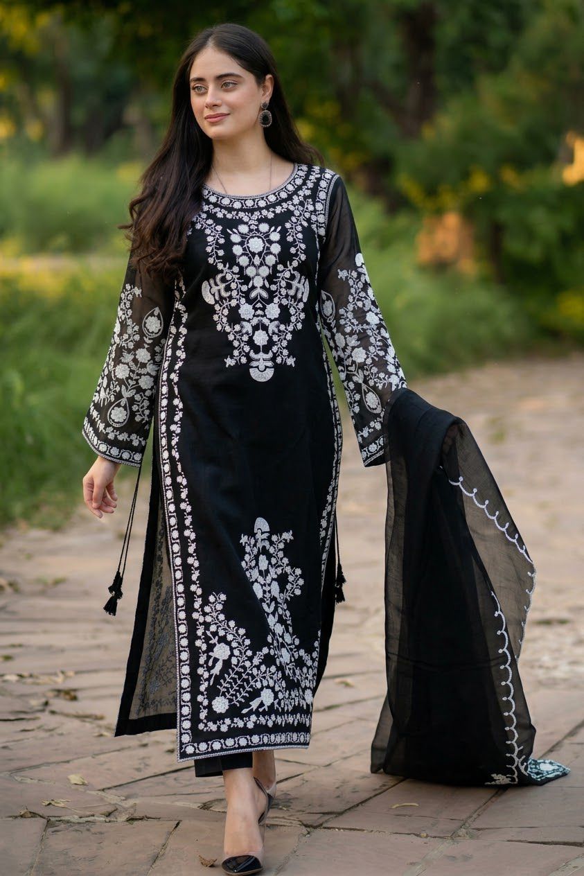 AGHA NOOR DHANAK 3PC EMBROIDERED