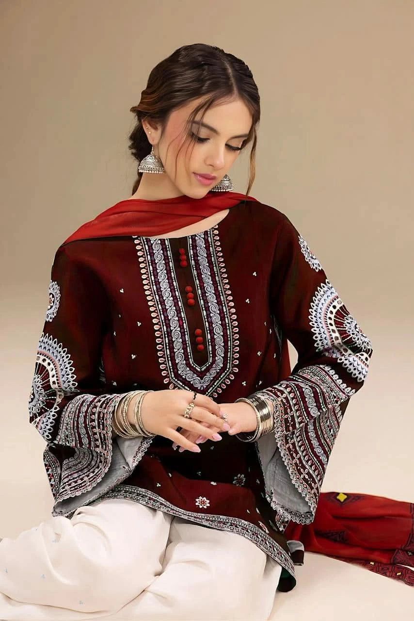 JAZMIN DHANAK 3PC EMBROIDERED