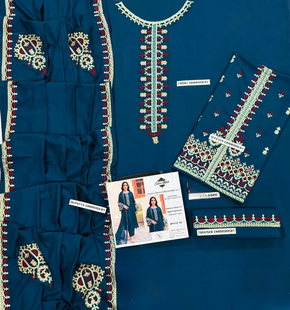 CROSS STITCH DHANAK 3PC EMBROIDERED