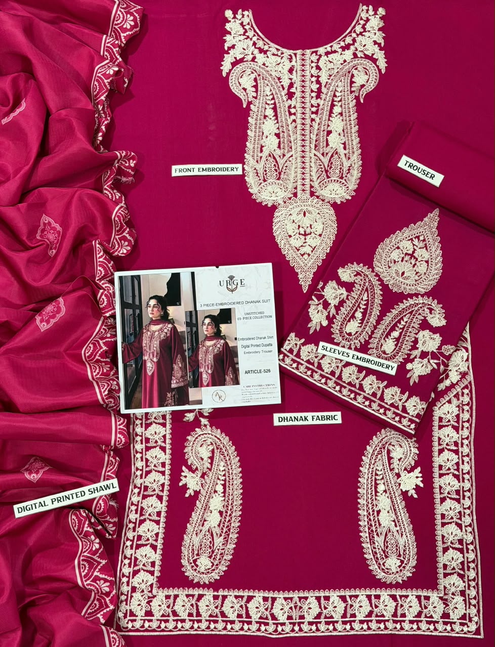 URGE DHANAK 3PC EMBROIDERED