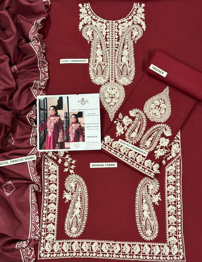 URGE DHANAK 3PC EMBROIDERED