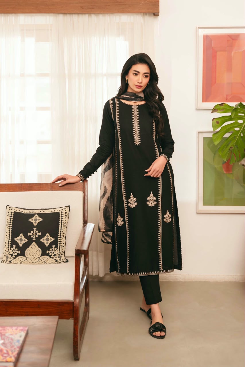 CROSS STITCH DHANAK 3PC EMBROIDERED