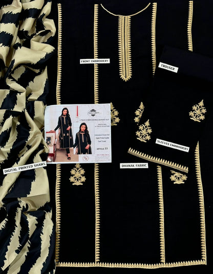 CROSS STITCH DHANAK 3PC EMBROIDERED