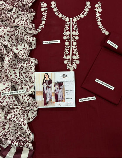 URGE DHANAK 3PC EMBROIDERED