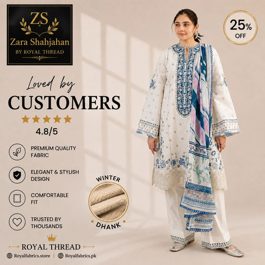 Zara Shahjahan DHANAK 3PC EMBROIDERED
