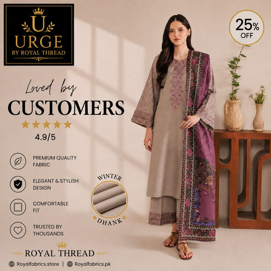 URGE DHANAK 3PC EMBROIDERED